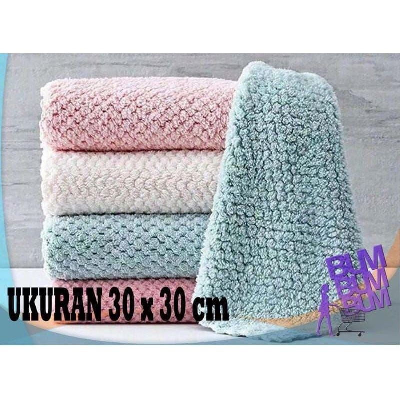 Lap piring microfiber ukuran 30 × 30 cm isi 3pcs | Lap kain daya serap tinggi | Serbet serbaguna