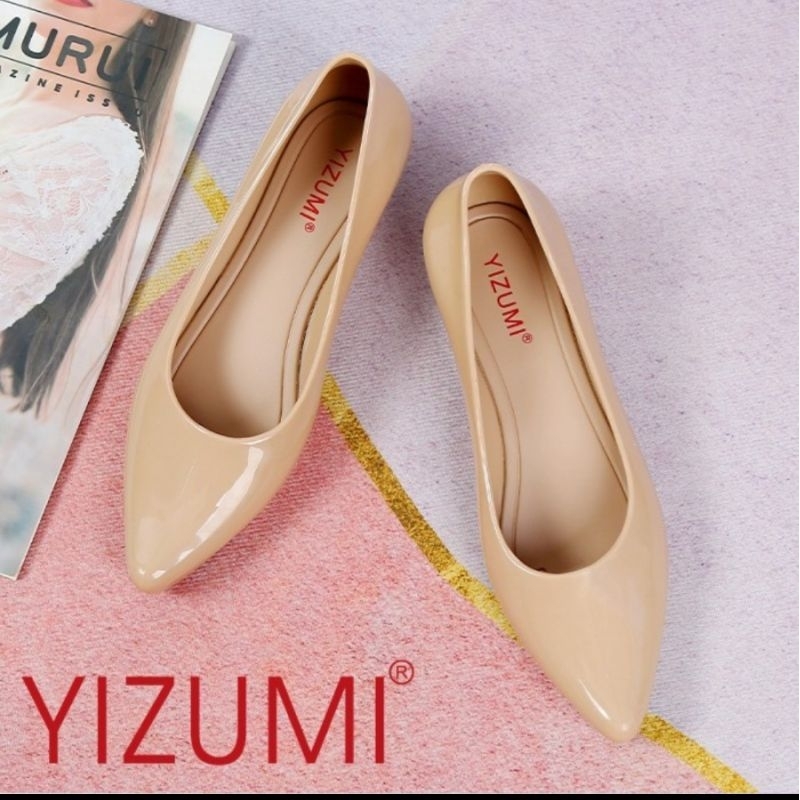 Sepatu Jelly Wanita Wedges | Sepatu Kerja Wanita Yizumi l L5005 Cream size 37