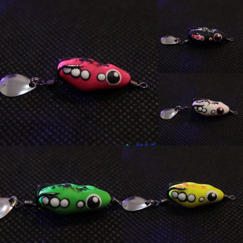 Grosir per 25pcs umpan pancing casting soft frog 2cm 2.5cm 3.5cm blade with UV bright kodok umpan casting gabus