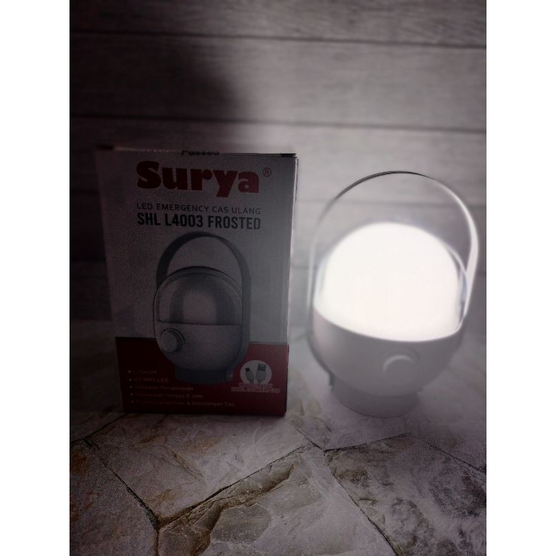 Surya Lampu Emergency Petromak SHL L4003 Frosted SMD 40 LED Light Led / push on 3135