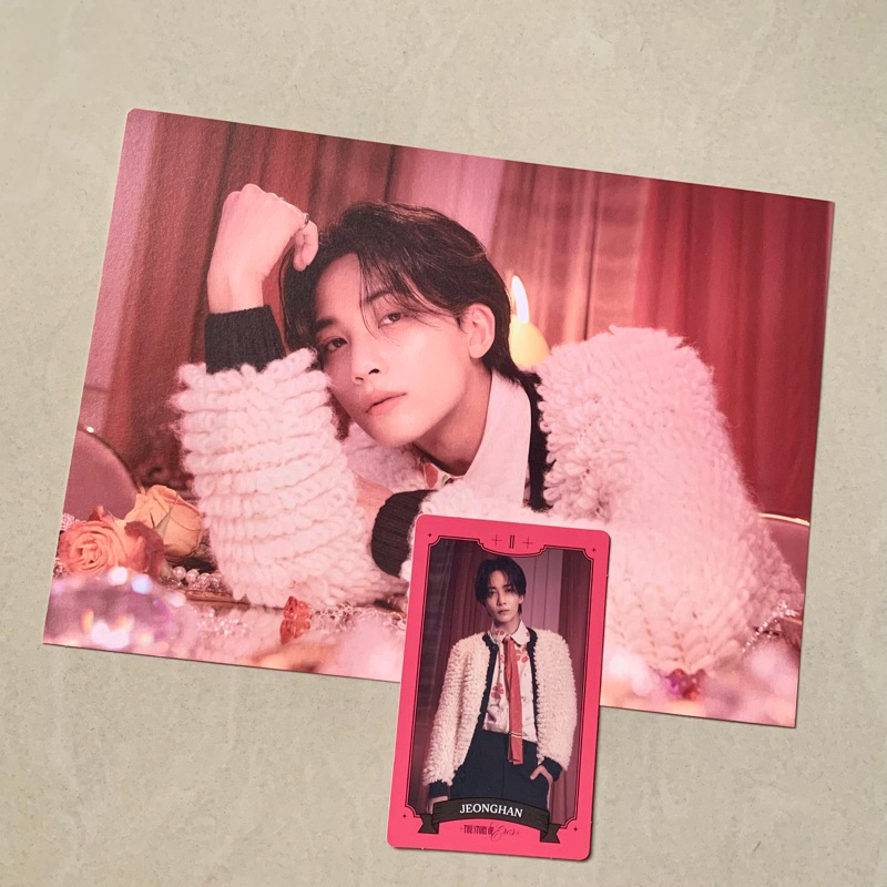 official photocard jeonghan sg23 mini poster + fortune card