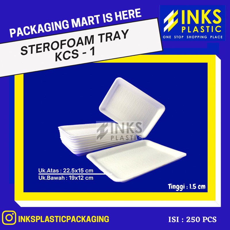 STEROFOAM STYROFOAM TRAY BUAH DAGING GABUS MAKANAN K1 (250 PCS)