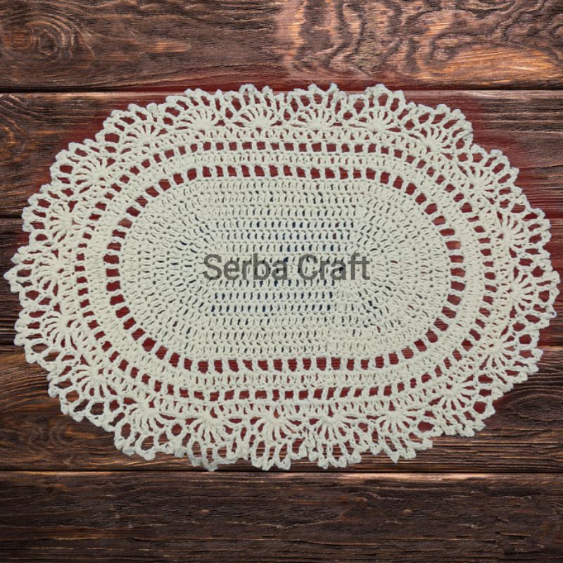 Taplak Rajut Oval Kecil Handmade