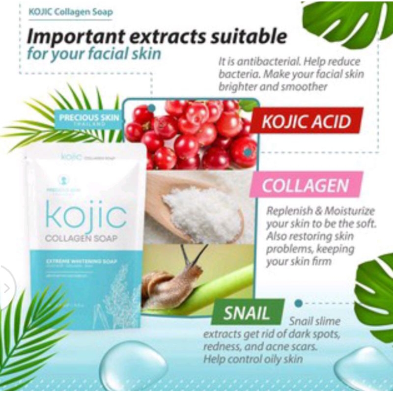 Precious Skin Thailand Kojic Extreme Whitening Collagen Soap / Sabun Colagen / Soap/ Sabun / Pemutih Badan 60