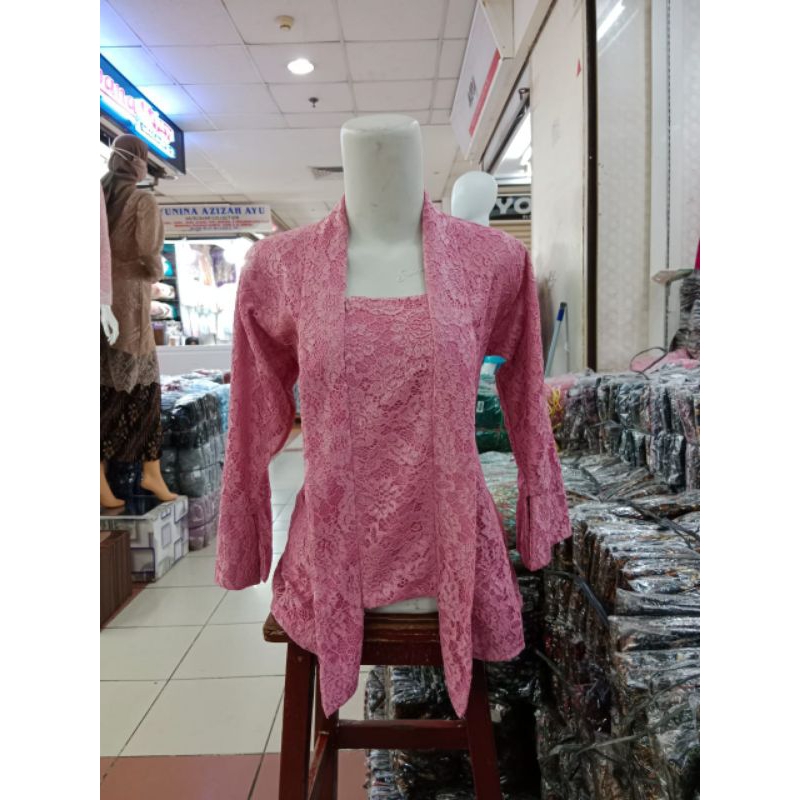 atasan kebaya burkat new putih/kebaya jumbo/kebaya murah/kebaya