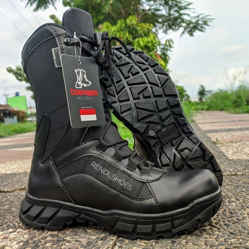 Sepatu pdl tni polri polpp security safety ujung besi tinggi 10inc