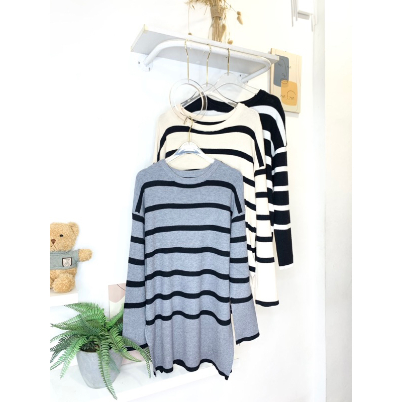 Azura Knited Daily Top | Knit Oversize | Knit Stripe PREMIUM lembut