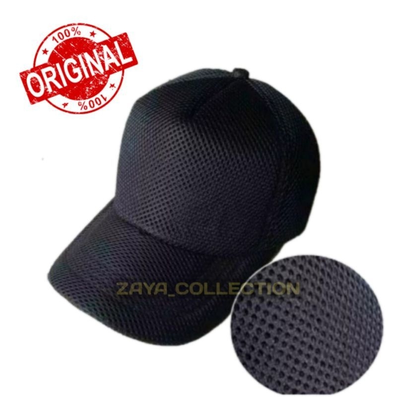 Topi hitam jaring polos
