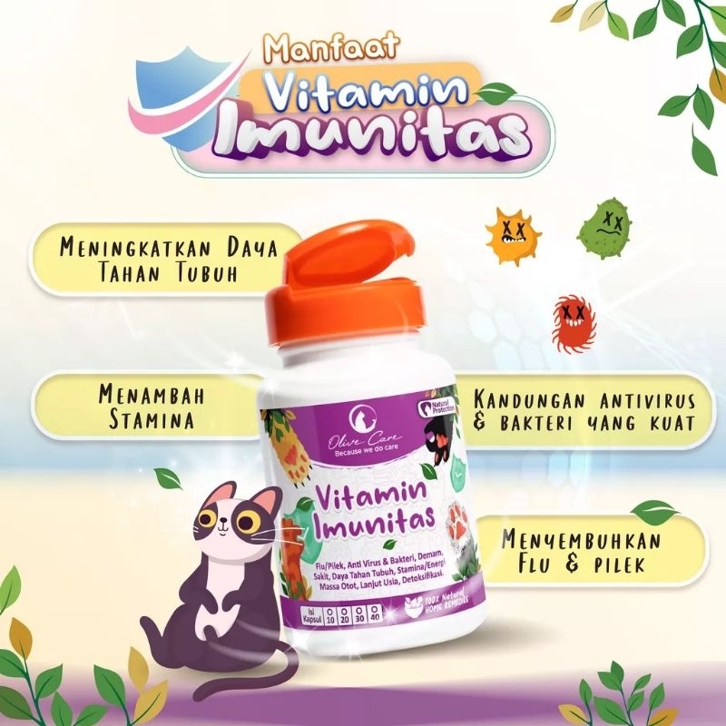 OLIVE CARE VITAMIN KUCING IMUNITAS 10 KAPSUL