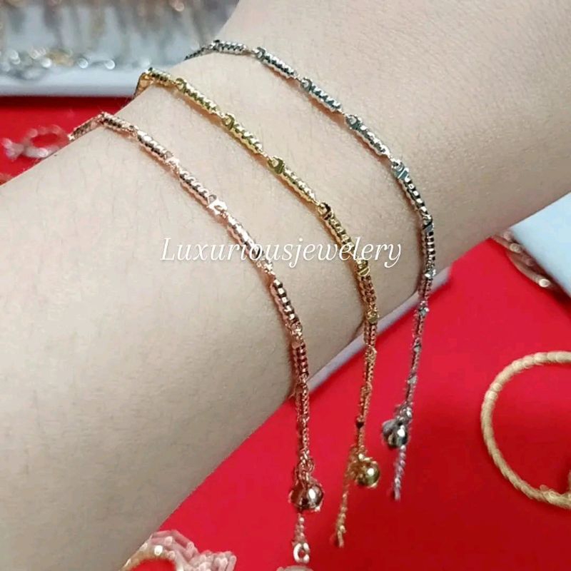 Gelang tangan Rhodium rantai tembaga