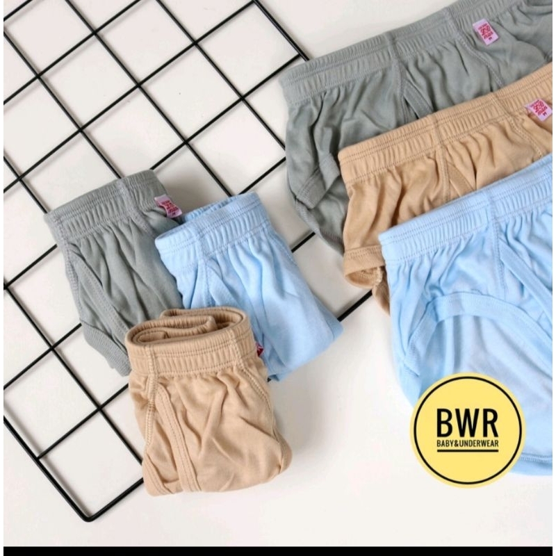 6 PCS Celana Dalam Pria Dewasa Kareshi - Polos Karet Bungkus 6 Warna Ukuran M-4L BEE B1