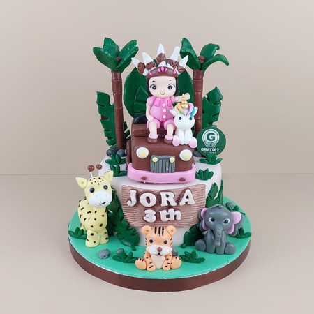 

ANIMALS FIGUR MOBIL CAKE UK 15CM / KUE ULANG TAHUN