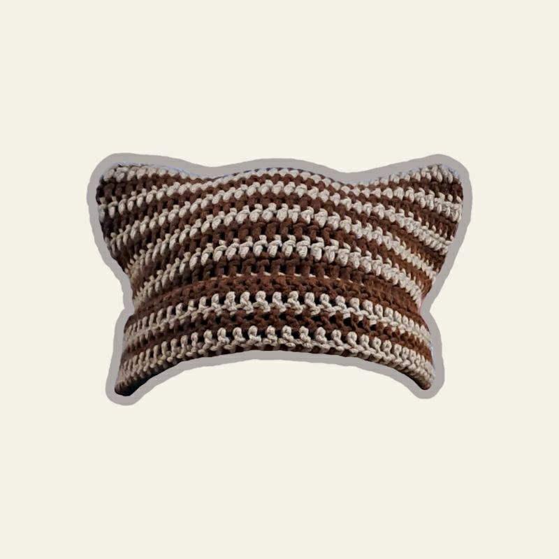 striped cat ear beanie crochet
