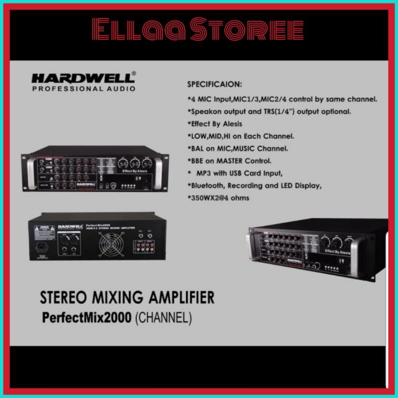 Amplifier Karaoke HARDWELL PERFECT MIX 2000 Ampli Original Hardwell