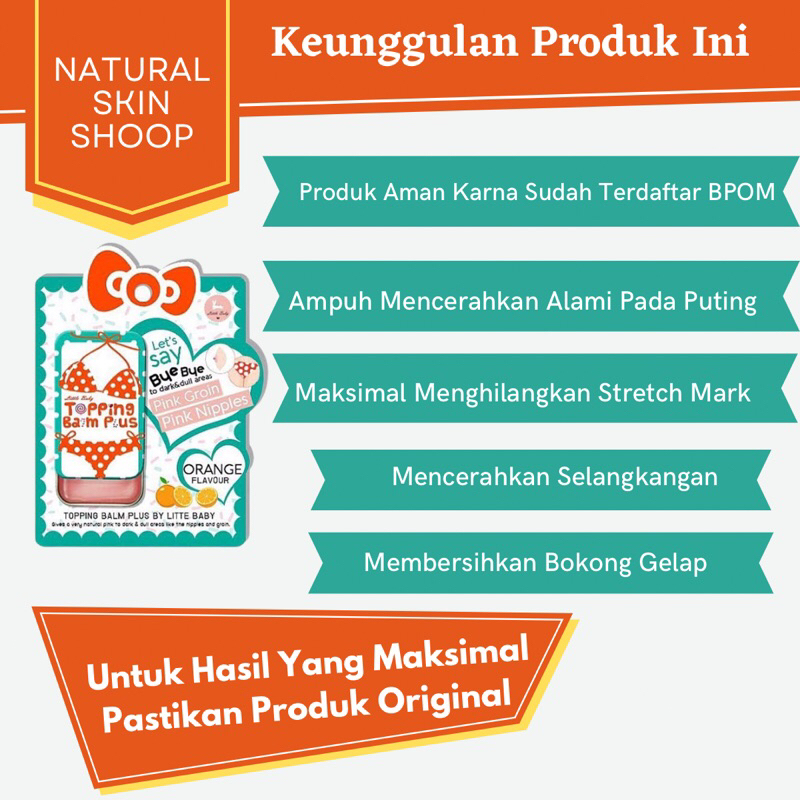 Topping Balm Plus Krim Pemutih Lipatan Kulit Selangkangan Bokong Dan Mencerahkan Puting