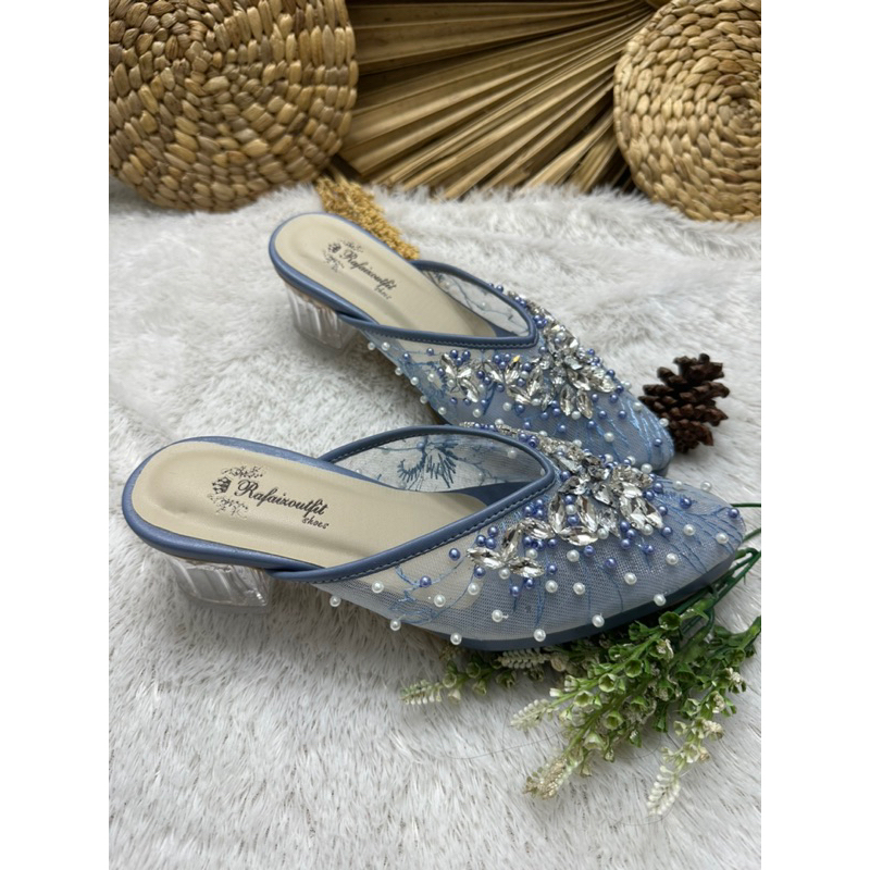 sepatu wedding wanita dhara iceblue 5cm tahu