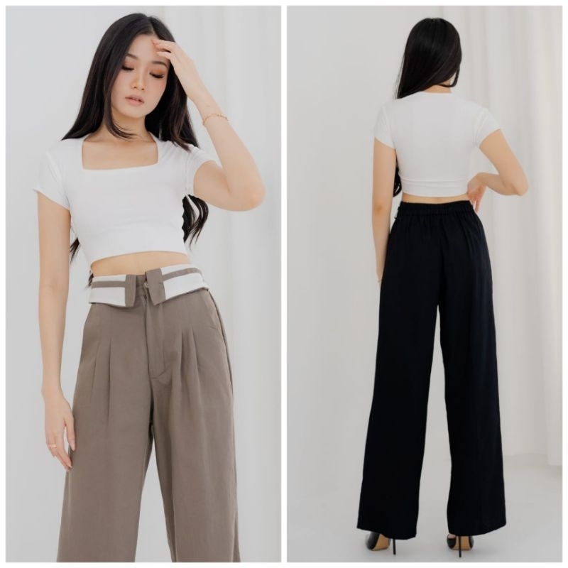 ♡ PREMIUM ♡ ORIGINAL ! VIVERRA COLLAR LISTED CULLOTE PANTS