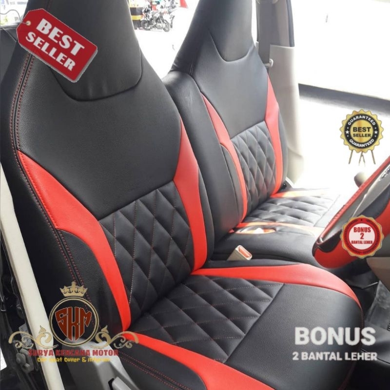sarung jok mobil datsun Go+ panca 3 baris depan tengah belakag