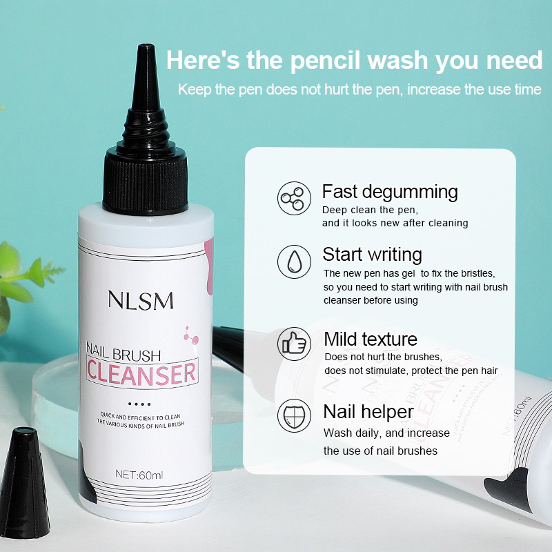 NLSM NAIL BRUSH CLEANSER 60ml / NLSM PROFESSIONAL BRUSH CLEANSER CAIRAN PEMBERSIH KUAS NAIL ART