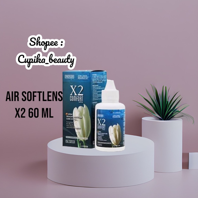 *e* [ 60 ml X2 kecil ] air pembersih lensa mata x2 60 ml || air softlens x2