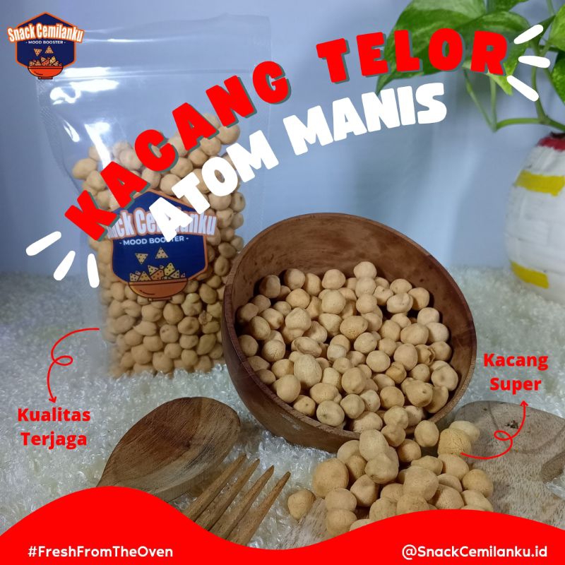 

Snack Cemilan Kacang Telor Atom Manis Premium 450 Gram