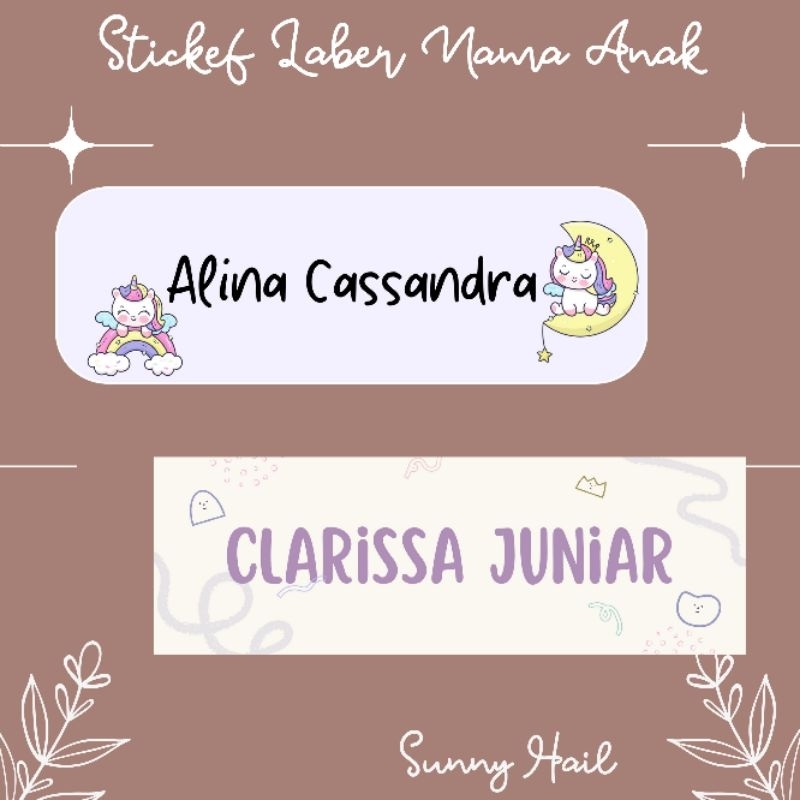 Sticker Glossy Label Nama Anak | Sticker Label Sekolah Untuk anak