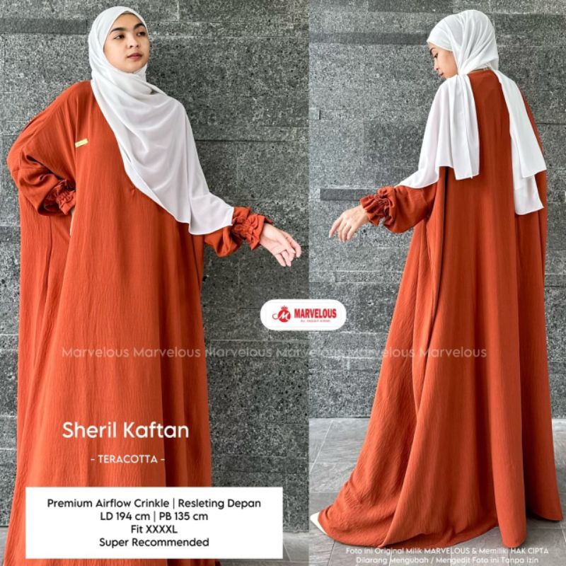 SHERIL KAFTAN BY MARVELOUS / KAFTAN CRINKLE PREMIUM / DRESS WANITA MUSLIMAH