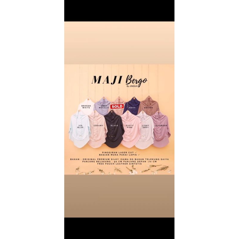 Jingga Scarves Bergo maji