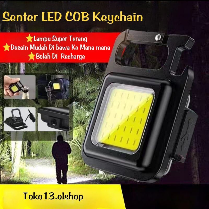 Senter mini LED Gantungan Kunci Mini Keychain Light USB Charging/Lampu LED Emergency⭐ Toko13.olshop⭐