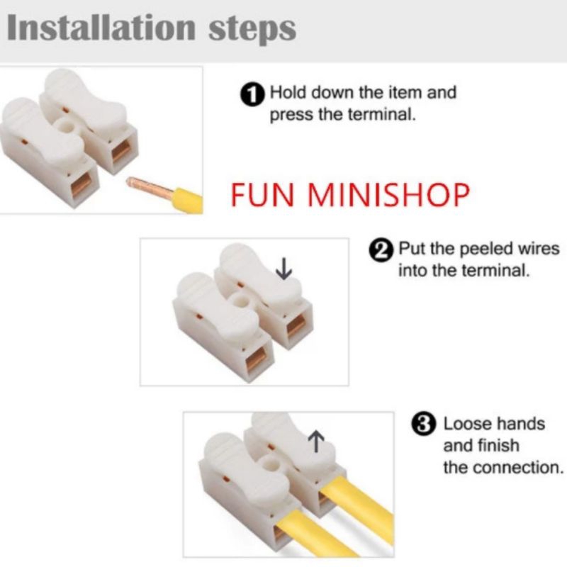 Terminal Block 2 Pin Terminal Quick Connect Terminal Sambungan Jepit