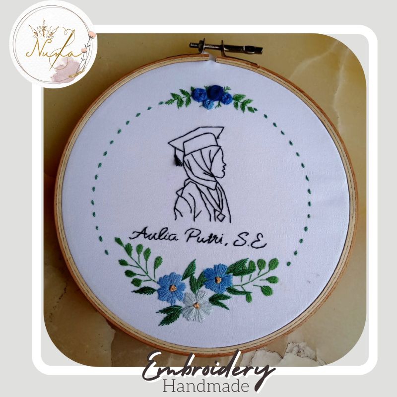 Embroidery Hoop Art | Kado Wisuda | Kado Graduation | Kado unik | Gift box