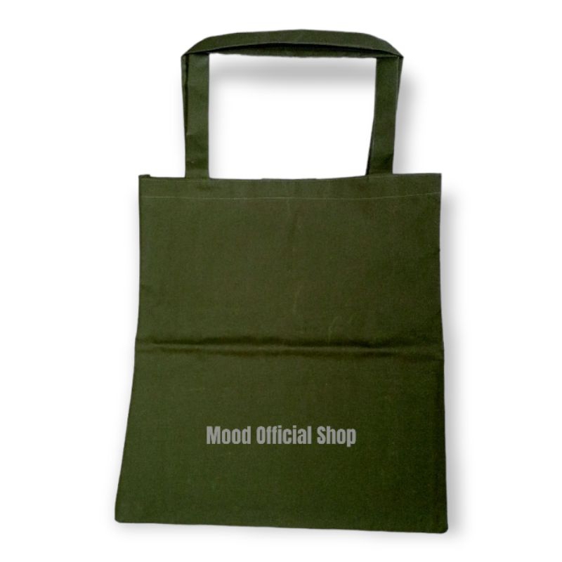 Totebag Canvas Polos Hijau Army / Tas Totebag Polos Grosir / Totebag Polos / Totebag Hijau