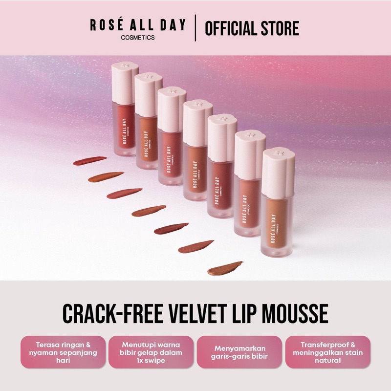 Rose All Day Lip Mousse Records Original COD BPOM - Lipstick Matte