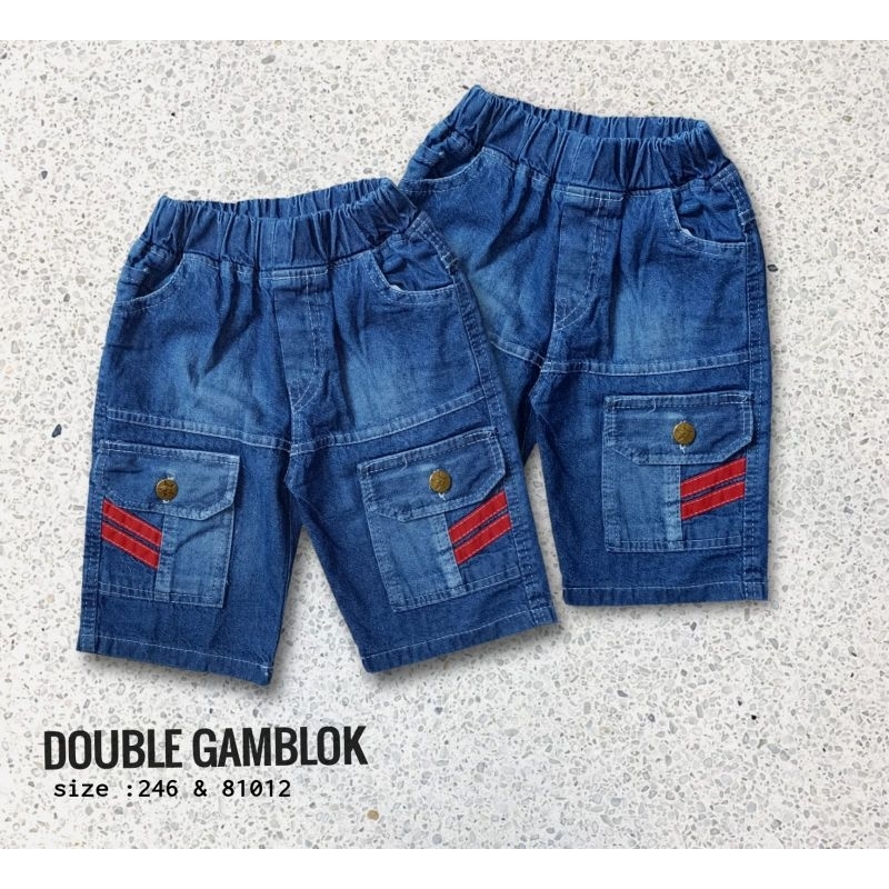 Jeans Anak Pendek Cargo 1 - 8 Tahun