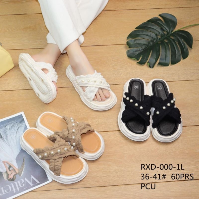 Sandal Wanita Sandal Selop Silang Wanita Mutiara Sandal Cewek Import Terbaru Sandal Viral Nyaman Model Korea