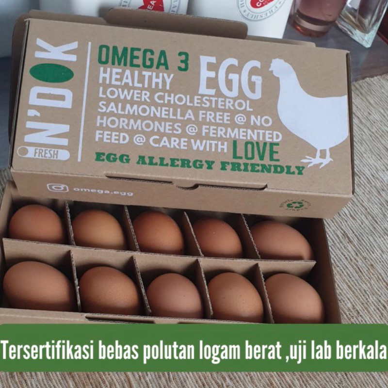 

N’DOK Telur Omega 3 ( 1 paket isi 3 pack = 30 butir)