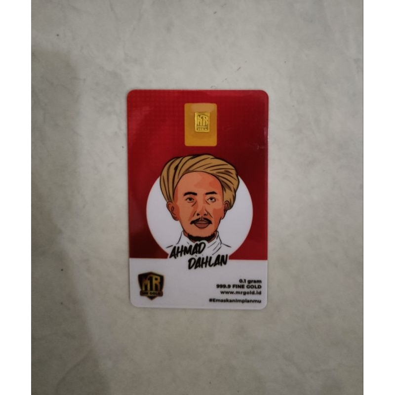 Logam Mulia Mr.Gold Edisi Ahmad Dahlan 0.1 Gram Kadar 999