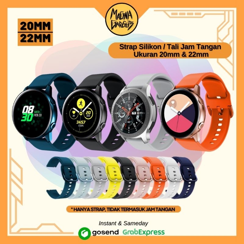 Strap Silikon 20mm 22mm Tali Jam Tangan Huawei Watch GT2 GT3 46mm 42mm Amazfit GTR GTS Bip