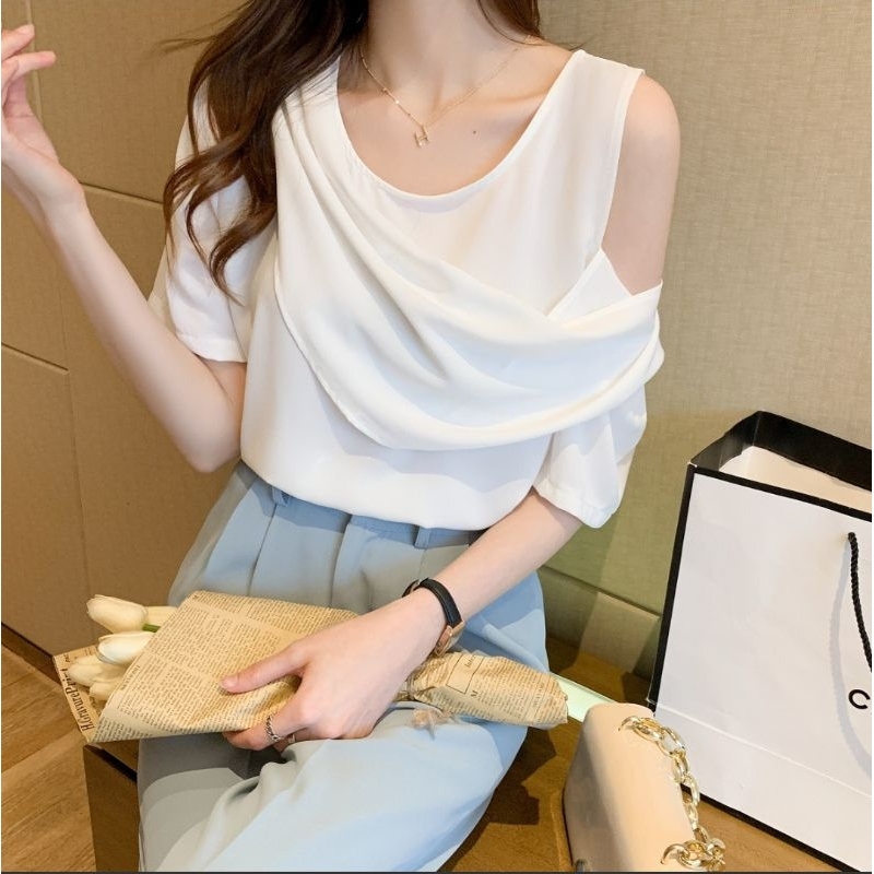 Top Atasan Premium Wanita Blouse Wanita Model Modis Crop Top Atasan unik dan Modis