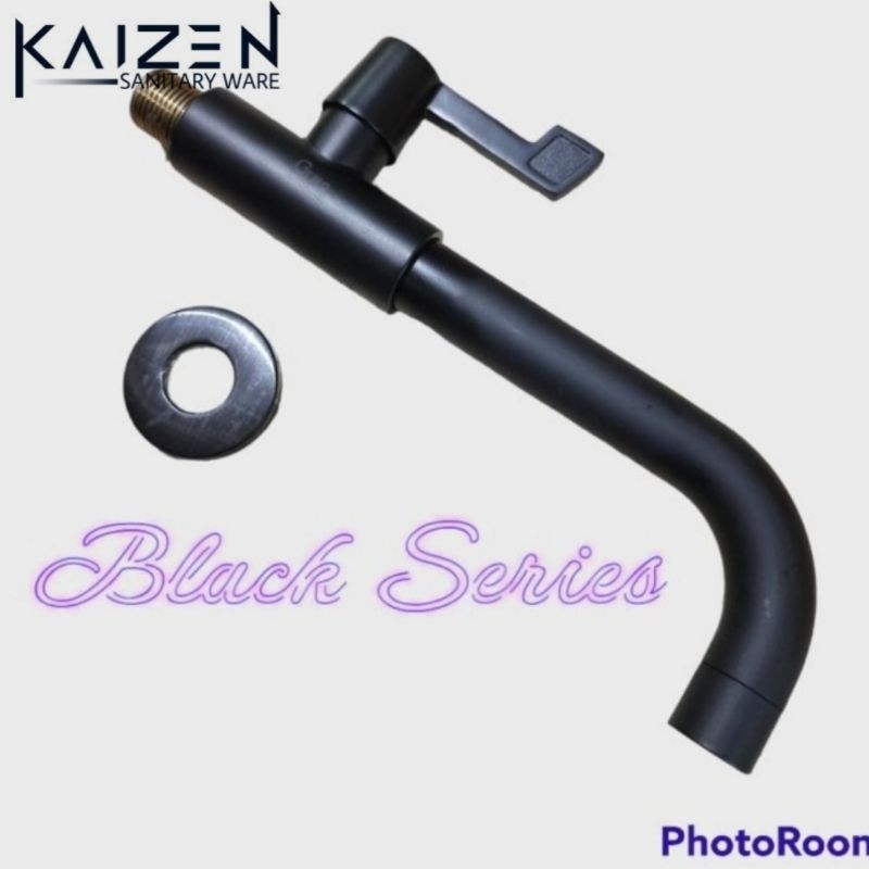 Kran spoud black engkol kran dinding panjang Kran Lavatory/wastafel