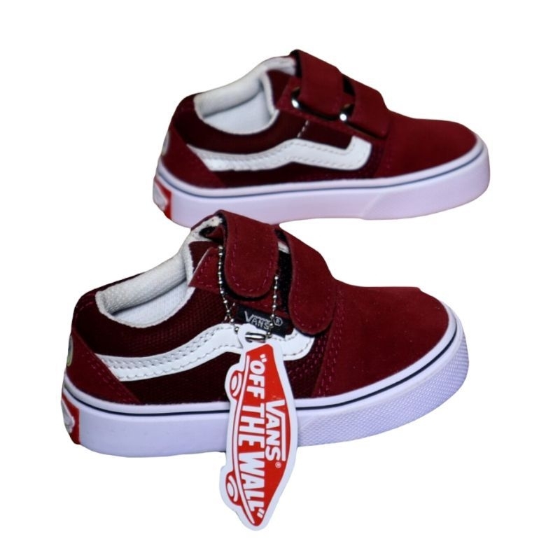 Sepatu Vans Anak Laki-Laki Perempuan Maroon Sepatu Sneakers Anak Cowok Cewek Special Edition