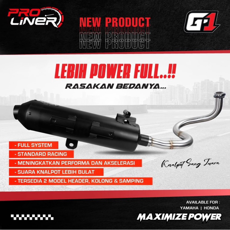 Knalpot New STD PROLINER G1 New model leher kolong dan samping MODEL CMS Honda BEAT SCOOPY VARIO 125