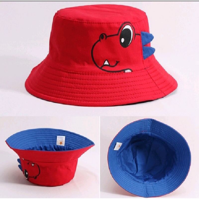 Topi Bucket hat anak dino kekinian (usia 1-8 tahun)