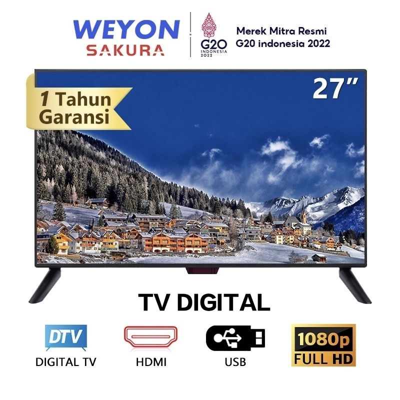 CASH BACK - TV DIGITAL 27 INCH TV LED FULL LAYAR ADA COLOKAN USB - HDMI - VGA - DC - RCA