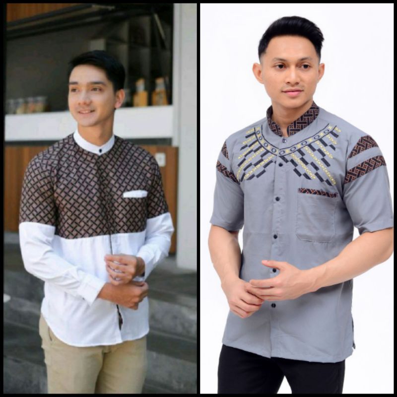 Baju koko lengan pendek pria Baju muslim