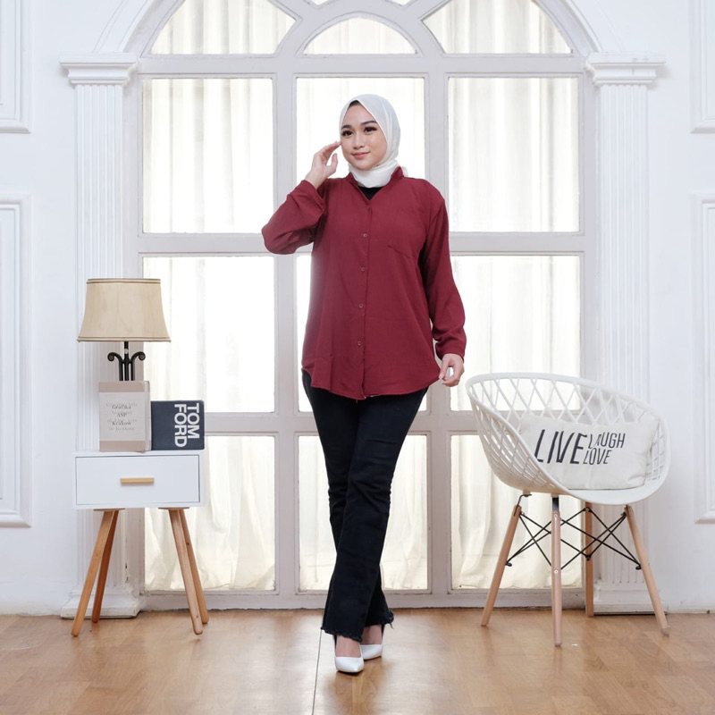 Baju blouse wanita kemeja cringkel