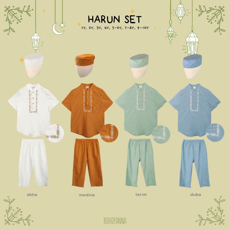 Bohopanna Raya Collection - Harun Set / Baju Raya Anak Cowok
