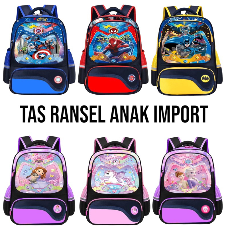 CUCI GUDANG NEW TAS RANSEL ANAK SEKOLAH IMPORT SD 3D 00075-00081