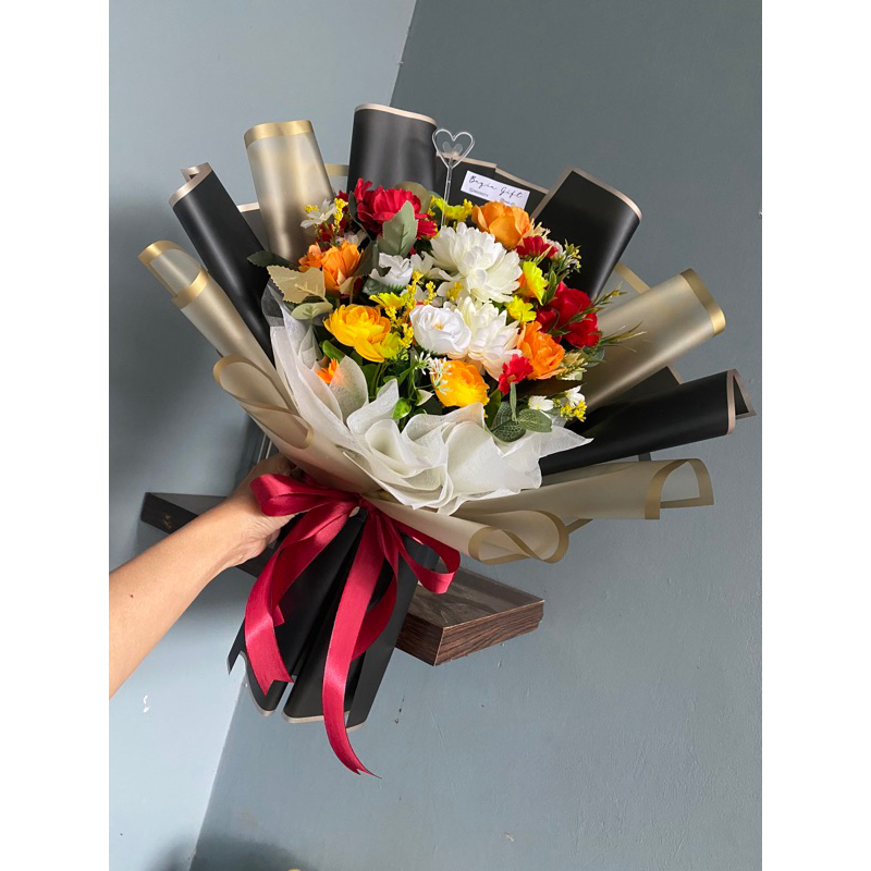 Buket Bunga/Bouquet Bunga Artificial PREMIUM KOREAN BOUQUET Hadiah Ulang Tahun/Wisuda/Graduation/Anniversarry Ready Stok &amp; Custom