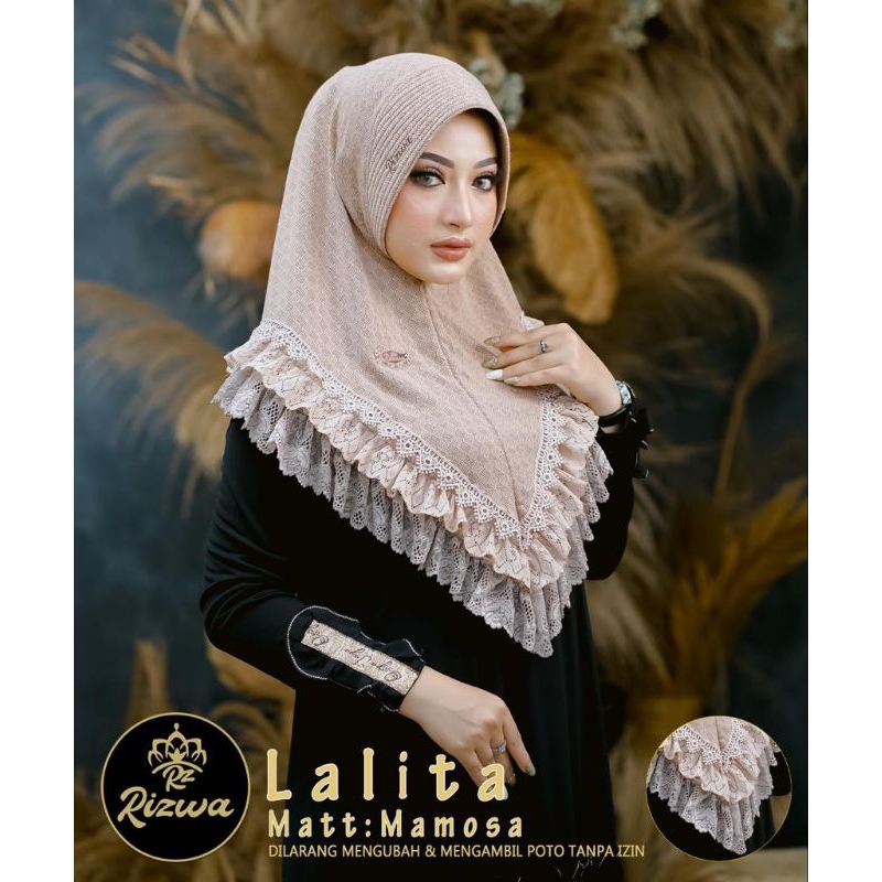 hijab instan rizwa Lalita|hijab renda|hijab motif|hijab ORI rizwa